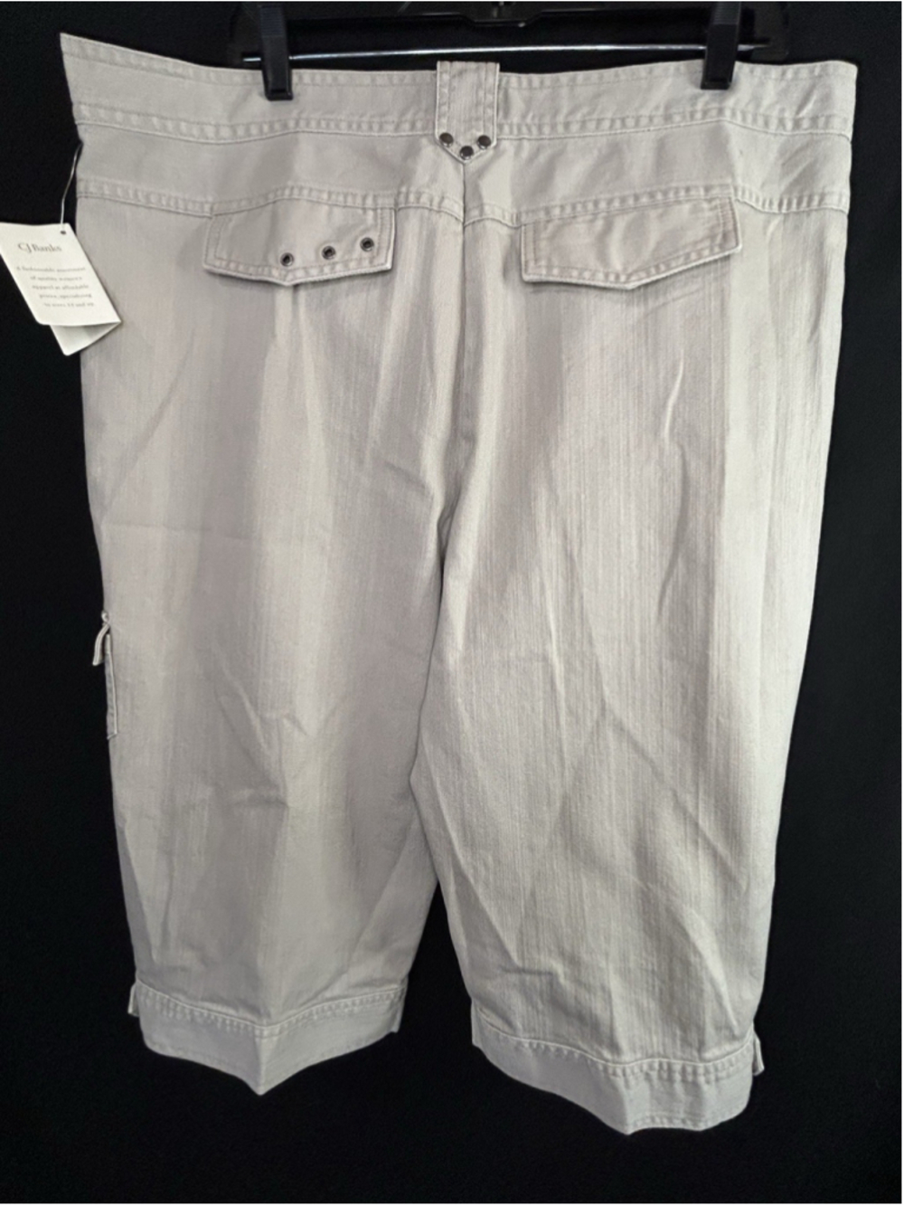 CJ Banks Comfort Stretch Khaki Capri Pants Cargo Pocket Rivets NWT 18W Plus - Picture 5 of 10